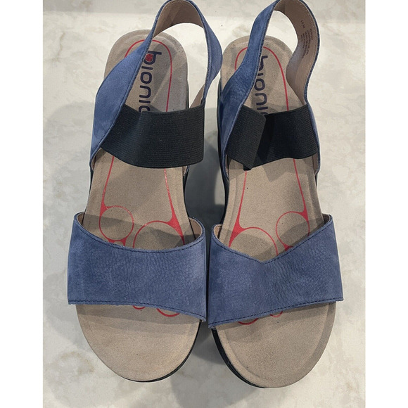 BIONICA Women's Size 10M Suede Leather Platform Sandals Active Comfort - Picture 2 of 12